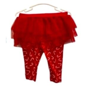 NWOT Carters Tutu Candy Cane Leggings